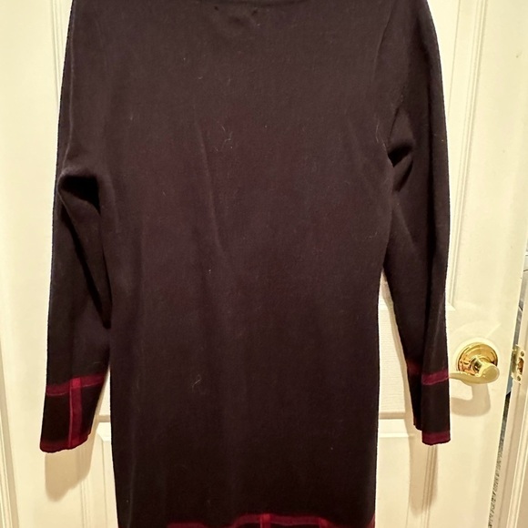 NWT Cynthia Rowley Black Sweater Dress Large Red Accents - Picture 2 of 7